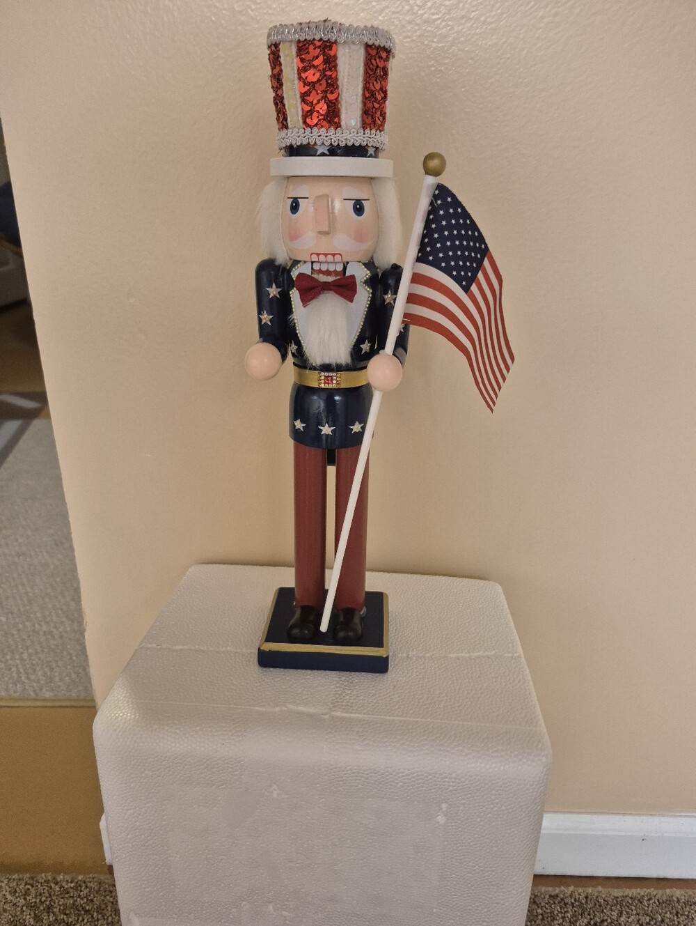 Patriotic Red, White & Blue Nutcracker Holiday Figurine